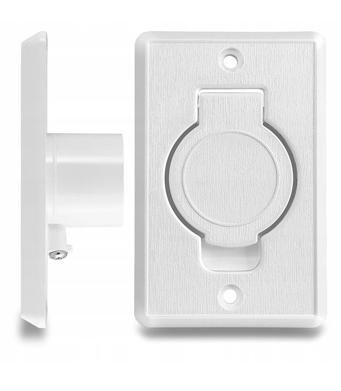 Vysavačová zásuvka WALL obdélník - bílá s nepřilnavým povrchem. Určeno pro centrální vysavače.